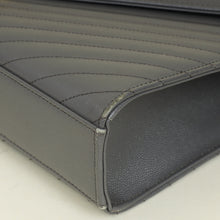 YSL Grey Monogram Chevron Envelope Large Satchel Bag