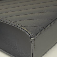 YSL Grey Monogram Chevron Envelope Large Satchel Bag