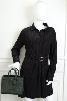 YSL Green Croco Embossed Nano Sac De Jour Bag