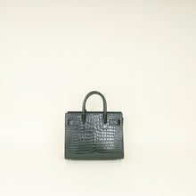YSL Green Croco Embossed Nano Sac De Jour Bag