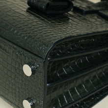 YSL Green Croco Embossed Nano Sac De Jour Bag