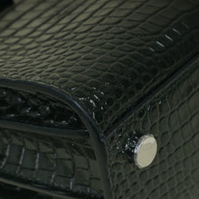 YSL Green Croco Embossed Nano Sac De Jour Bag