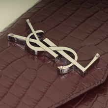 YSL Rouge Legion Croco Embossed Uptown Pouch