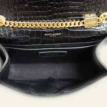 YSL Black Kate Tassel Croco Embossed Small Bag
