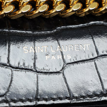 YSL Black Kate Tassel Croco Embossed Small Bag