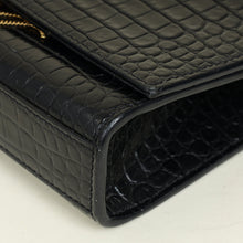 YSL Black Kate Tassel Croco Embossed Small Bag