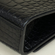 YSL Black Kate Tassel Croco Embossed Small Bag