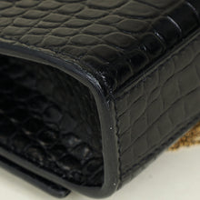 YSL Black Kate Tassel Croco Embossed Small Bag