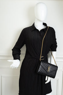 YSL Black Cassandre Classic Wallet On Chain