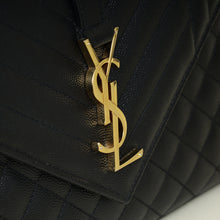 YSL Black Mix Quilt Envelope Chain Medium Shoulder Bag
