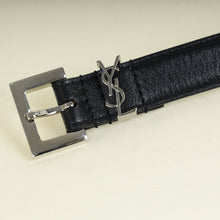 YSL Black Cassandre Buckle Belt