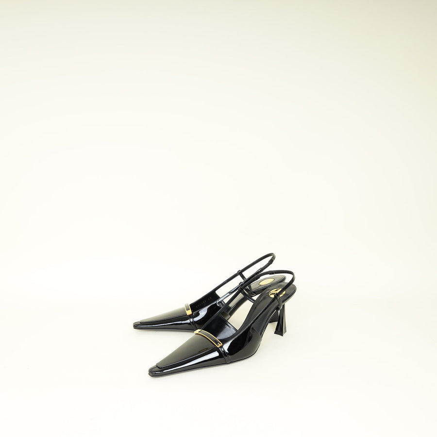 YSL Black Jacqueline Slingback Pump 40