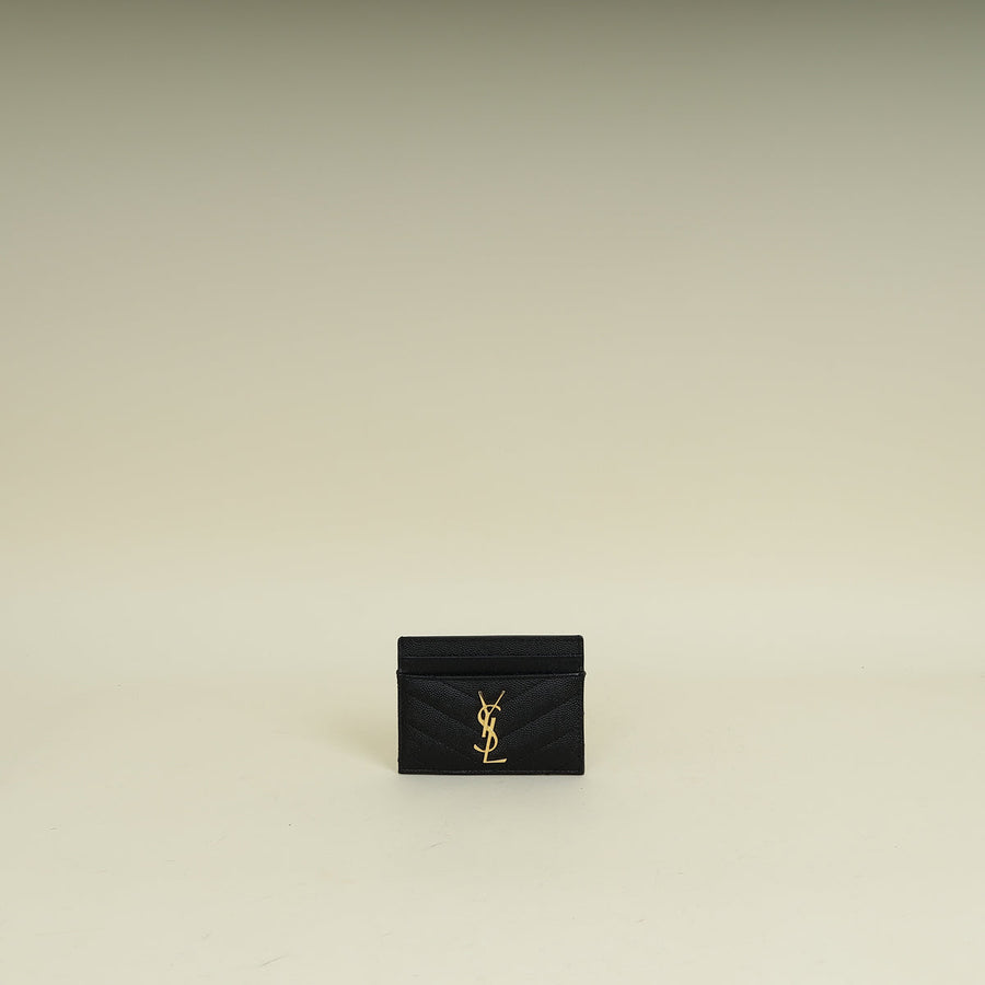 YSL Black Cassandre Matelasse Card Holder