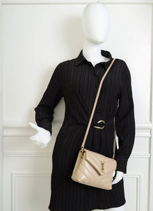 YSL Beige Loulou Toy Shoulder Bag