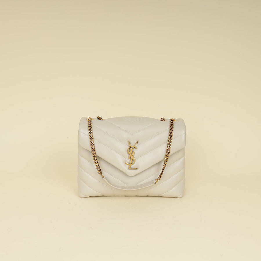 YSL Blanc Vintage Loulou Small Shoulder Bag