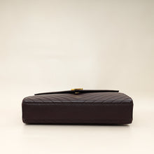 YSL Burgundy Monogram Envelope Large Satchel Bag