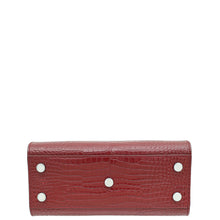YSL Burgundy Croco Embossed Sac De Jour Nano Bag