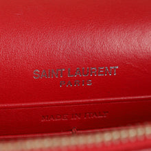YSL Red Sunset Croco Embossed Wallet On Chain