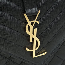 YSL Black Mix Quilted Envelope Medium Shoulder Bag