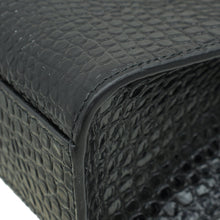 YSL Black Croco Embossed Manhattan Medium Shoulder Bag