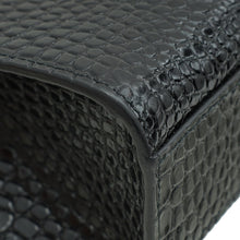 YSL Black Croco Embossed Manhattan Medium Shoulder Bag