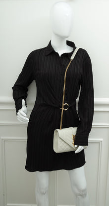 YSL Blanc Vintage Mix Quilted Envelope Small Shoulder Bag