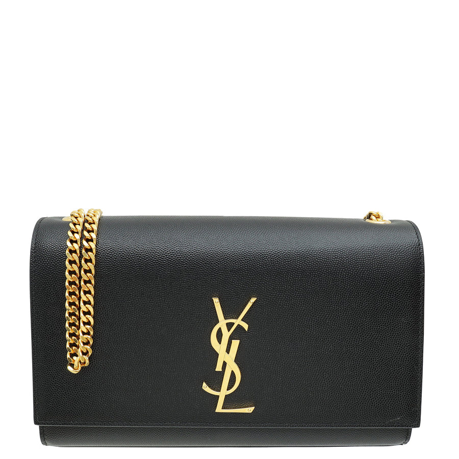 YSL Black Monogram Kate Medium Shoulder Bag