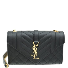 YSL Black Mix Quilted Envelope Small Shoulder Bag