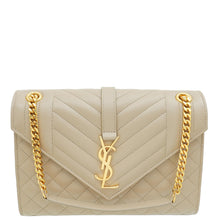 YSL Beige Mix Quilted Envelope Medium Shoulder Bag