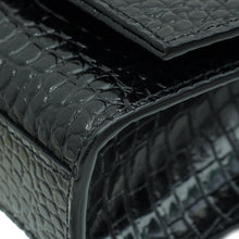 YSL Black Kate Tassel Croco Embossed Medium Bag