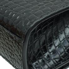 YSL Black Kate Tassel Croco Embossed Medium Bag