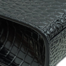 YSL Black Kate Tassel Croco Embossed Medium Bag