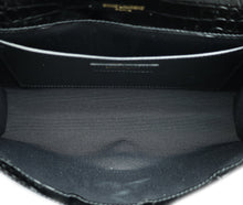 YSL Black Kate Tassel Croco Embossed Medium Bag