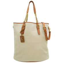YSL Bicolor Logo Plaque Tote Bag