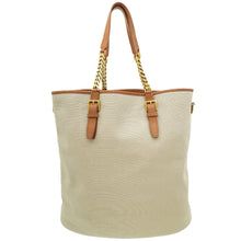 YSL Bicolor Logo Plaque Tote Bag