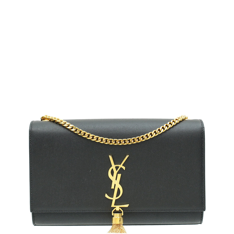 YSL Black Monogram Kate Tassel Medium Shoulder Bag