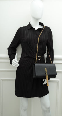 YSL Black Monogram Kate Tassel Medium Shoulder Bag
