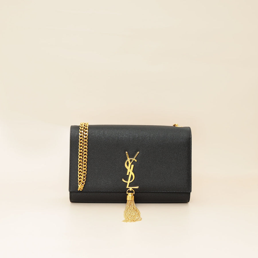 YSL Black Kate Tassel Medium Shoulder Bag