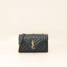 YSL Black Mix Quilted Envelope Small Shoulder Bag