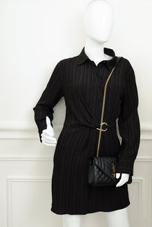 YSL Black Mix Quilted Envelope Small Shoulder Bag