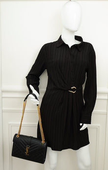 YSL Black Mix Quilted Envelope Medium Shoulder Bag