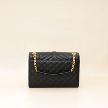 YSL Black Mix Quilted Envelope Medium Shoulder Bag