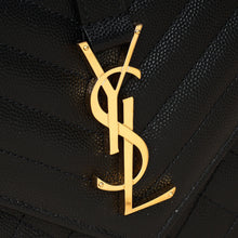 YSL Black Mix Quilted Envelope Medium Shoulder Bag