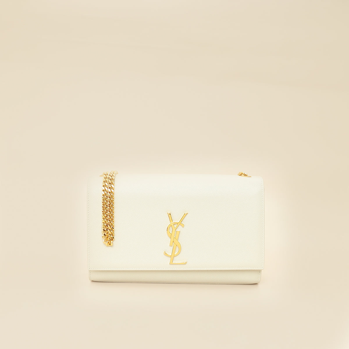 YSL Blanc Vintage Monogram Kate Medium Shoulder Bag