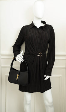 YSL Black LE 5 À 7 Smooth Hobo Bag