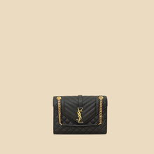 YSL Black Mix Quilted Envelope Medium Shoulder Bag