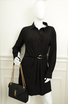 YSL Black Mix Quilted Envelope Medium Shoulder Bag