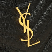 YSL Black Mix Quilted Envelope Medium Shoulder Bag