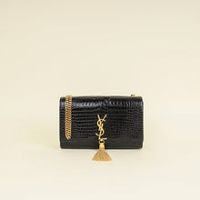 YSL Black Coco Embossed Kate Tassel Medium Shoulder Bag