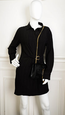 YSL Black Coco Embossed Kate Tassel Medium Shoulder Bag